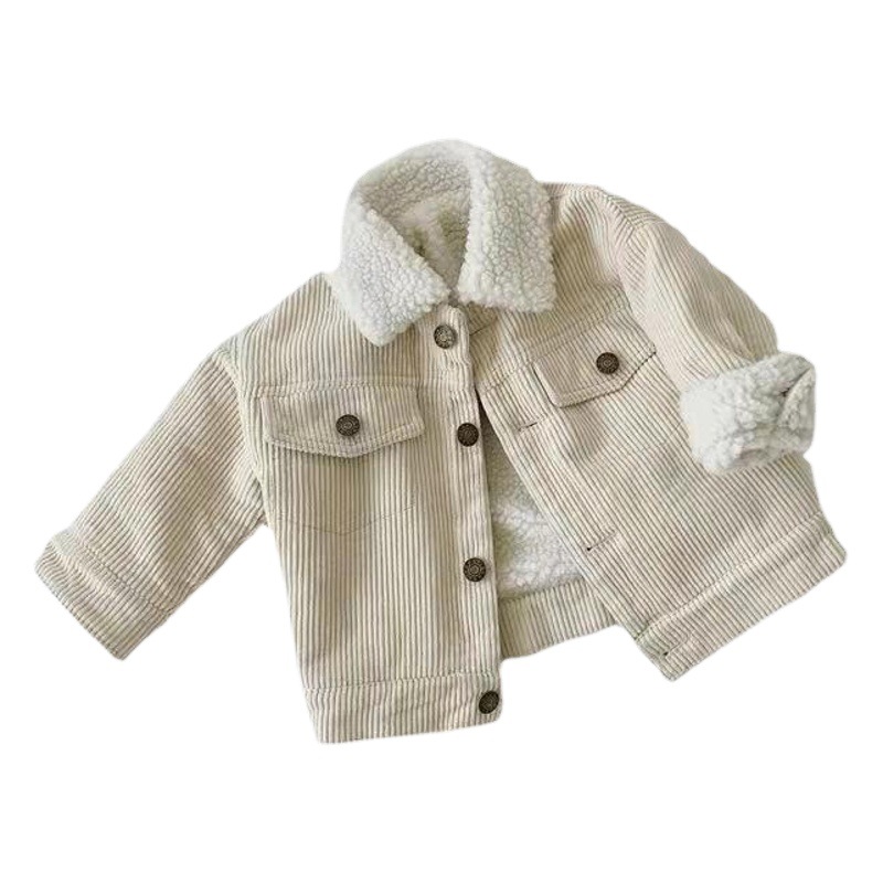 Nuevo abrigo de invierno para niños Nuevo estilo coreano forrado de lana de cordero engrosado abrigo de lana para niños ropa de pana para bebés