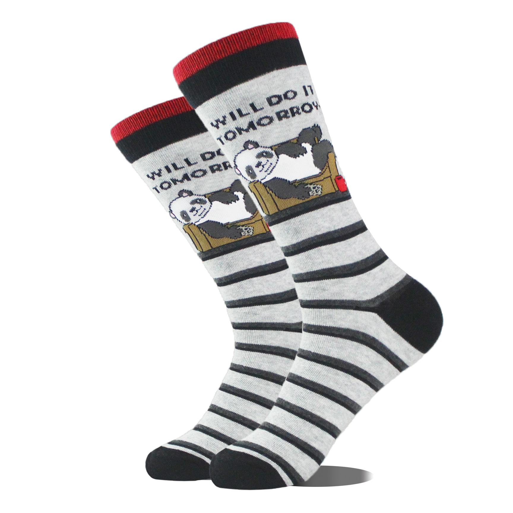 Caliente nuevo comercio exterior transfronterizo calcetines de algodón derechos de autor animal serie marea calcetines mediados de la pantorrilla tallas grandes calcetines de los hombres fábrica calcetines al por mayor