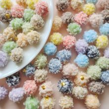 15mm双色泰迪卷毛小吊坠毛绒毛球挂件diy手工耳环饰品配件直播