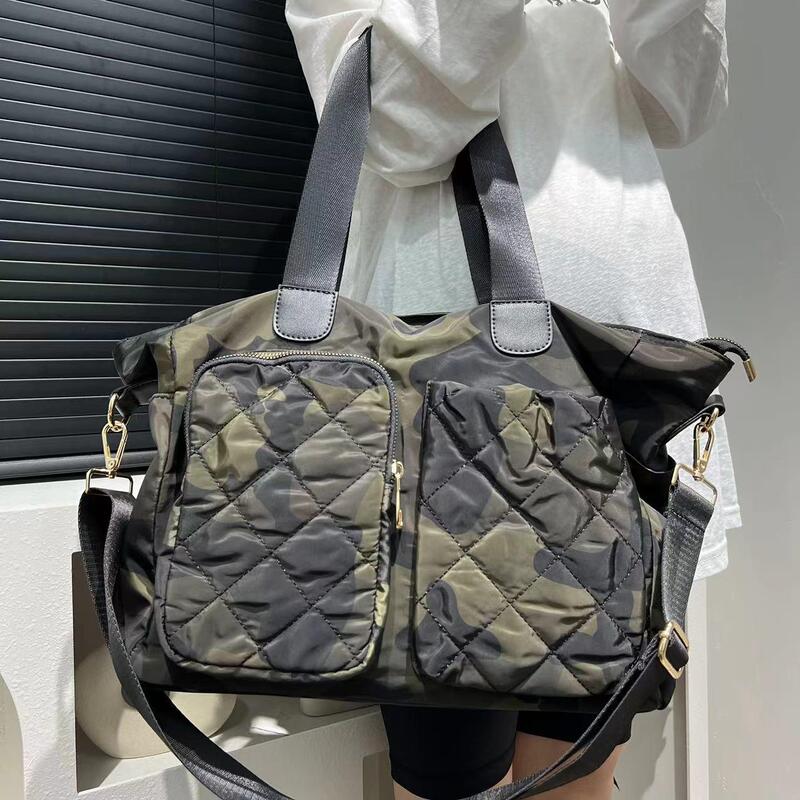 Cross-border women's new Korean-style down cotton-padded jacket handbag soft cotton multi-pocket shoulder messenger bag