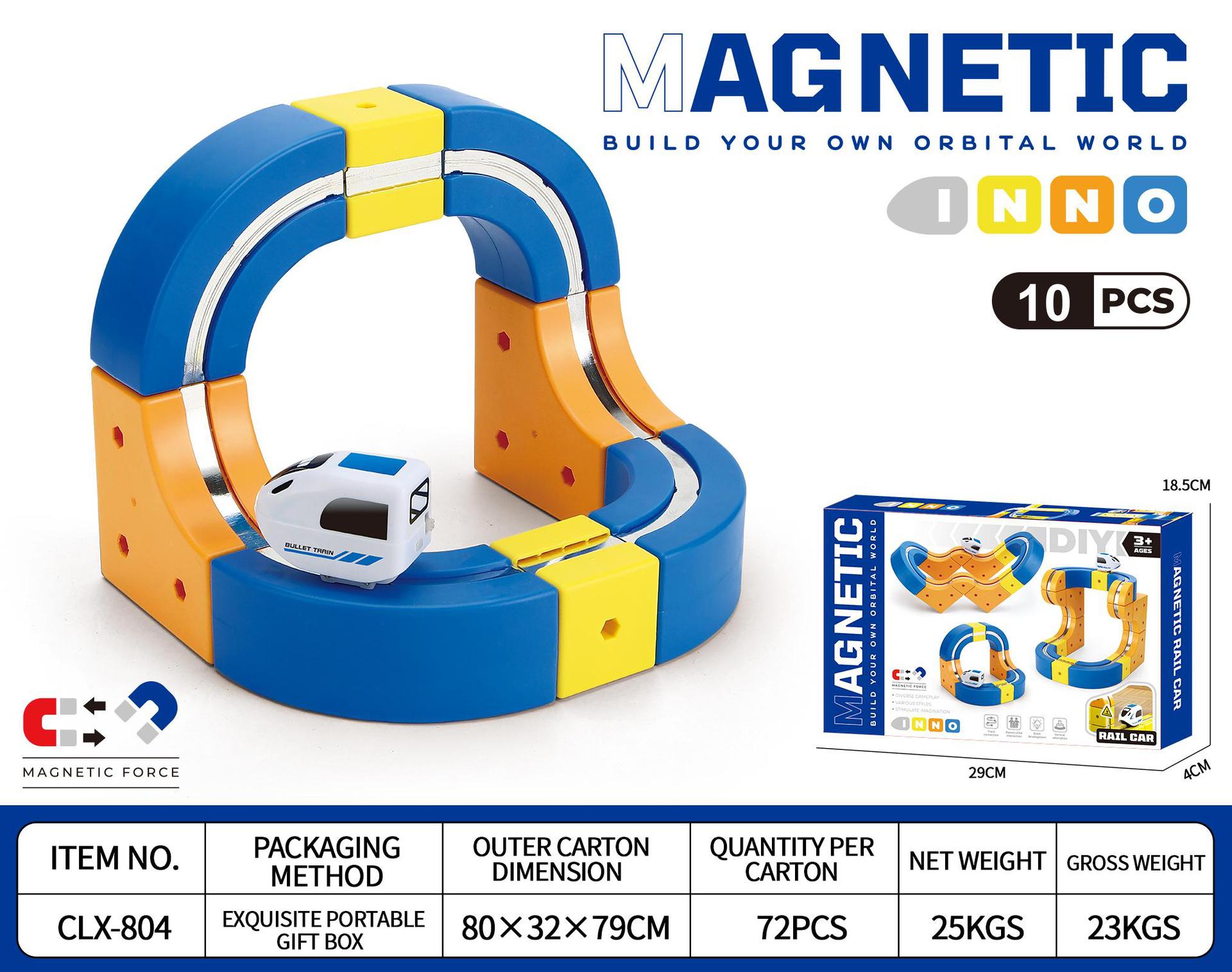 Transfronterizos niños bloque de construcción magnético vagón de ferrocarril antigravedad magnetismo variable juguete tren eléctrico de alta velocidad