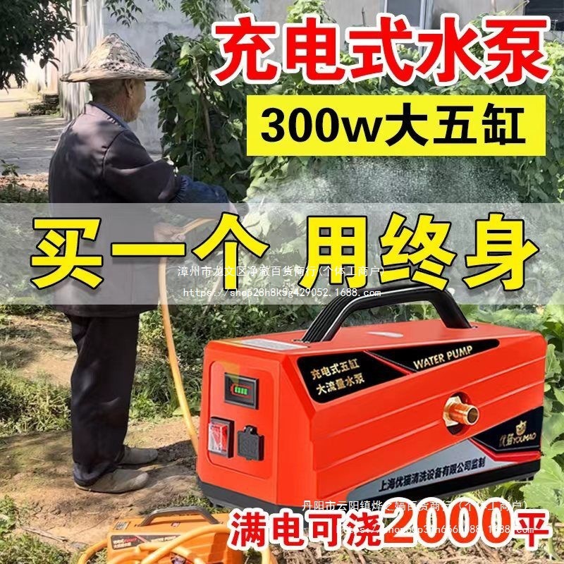 浇菜充电式锂电手提抽水泵农用灌溉浇水机家用淋菜机自吸水泵电力