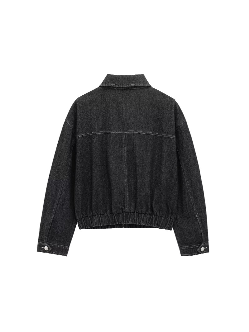 Cross-border women's 2025 spring and autumn new European and American fashion casual loose plus size lapel long sleeve Denim coat top