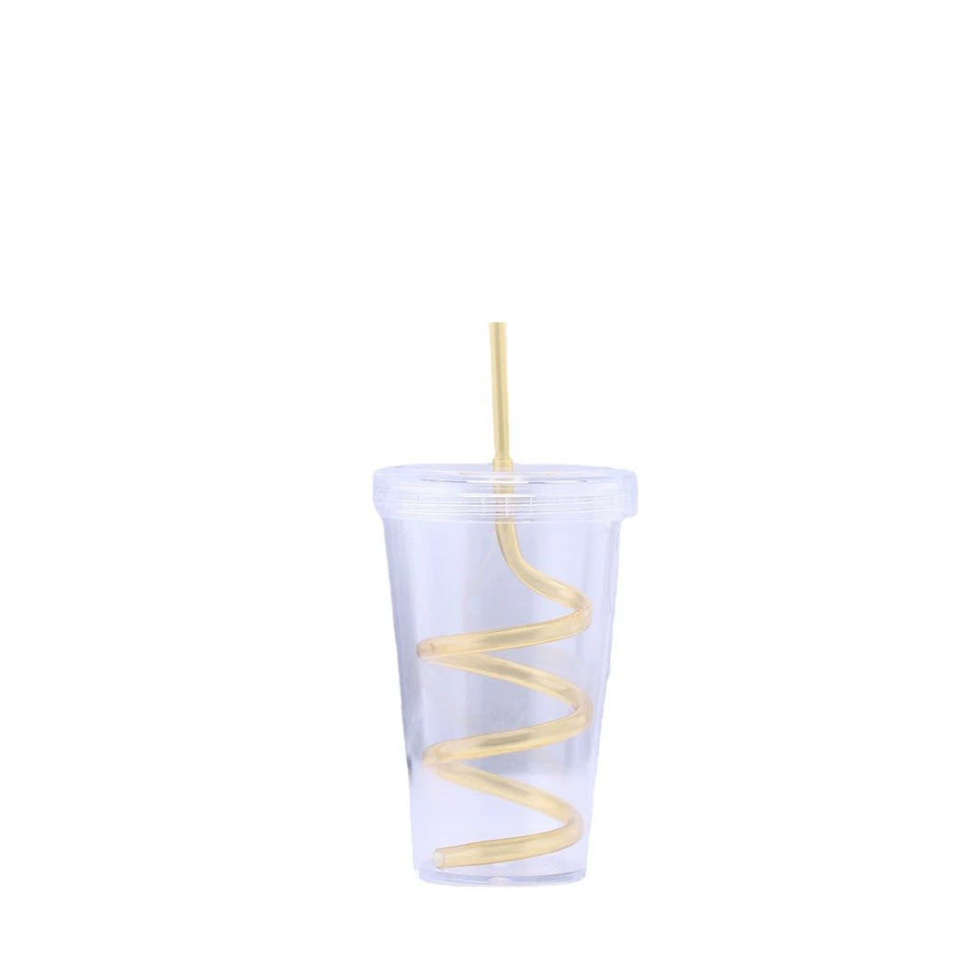 Прочный стеклянный полипропиленовый straw из пластика со стеклянной трубкой, 22 oz