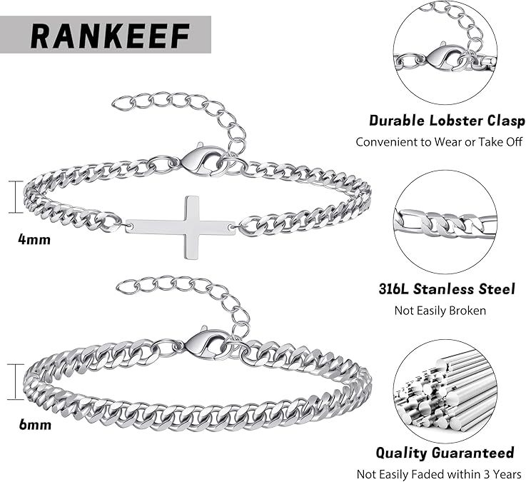 Bracelet en titane et acier inoxydable, style créatif et polyvalent, fait main, tendance et unique, issu d'une collaboration transfrontalière européenne et américaine._voghion.com
