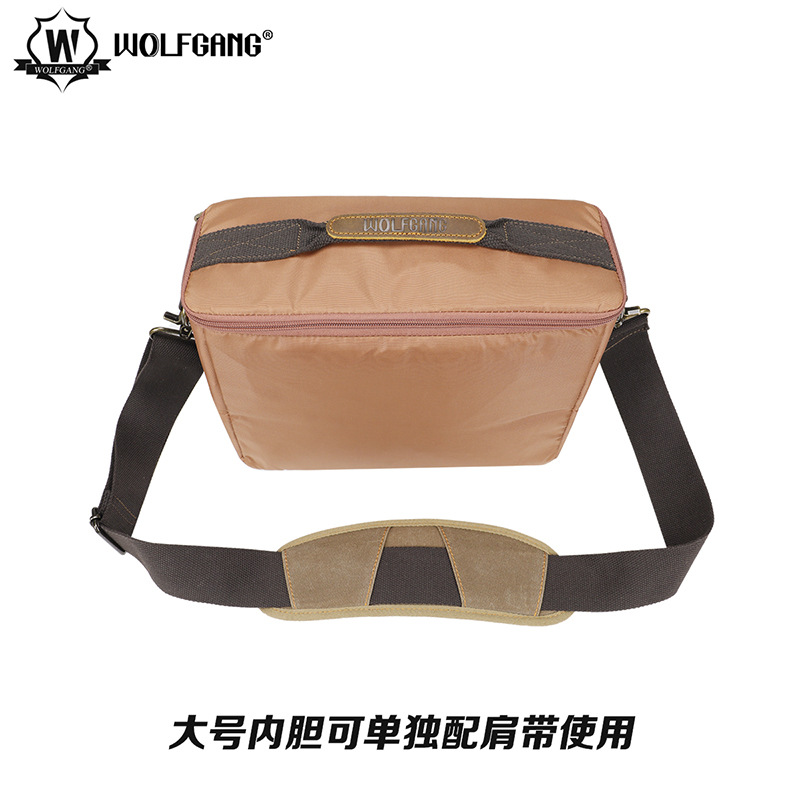 볼프강 사막 방황 시리즈 DF030 대형 어깨 가방 방수 COWHIDE 바틱 캔버스 가방