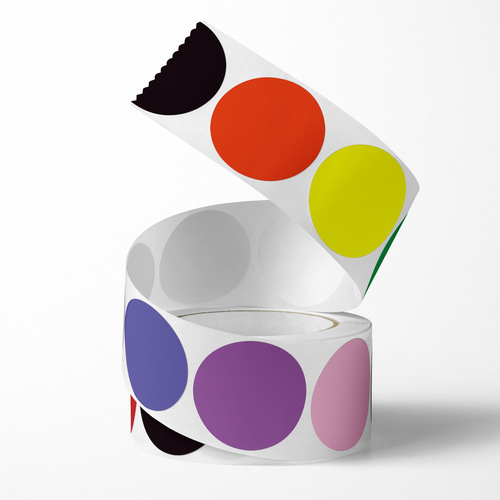 Round color blank sticker handwritten mark label dot coated paper label roll blank classification mark