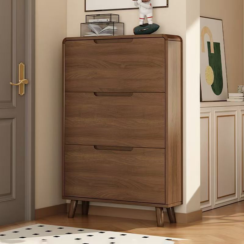 Ultra-Thin Shoe Cabinet Solid Wood Entrance Hall Home Door Small Apartment Tipping Bucket Chinese Style Simple Storage Foyer Shoe Rack