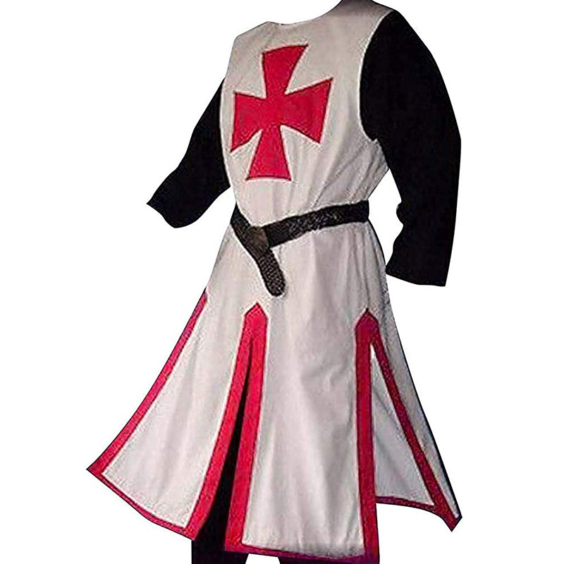 Medieval Crusader Costume Knight Outwear Cloak Renaissance Costume Cosplay Role Play Out