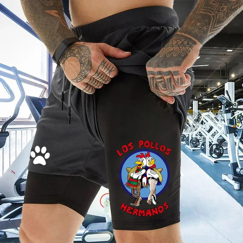 Basketball Shorts with Anime Print 2-in-1 Men's Compression Shorts Sports Performance Fitness Shorts with Pockets for Gym Training Basketball Shorts with Anime Print 2-in-1 Men's Compression Shorts Sports Performance Fitness Shorts with Pockets for Gym Training