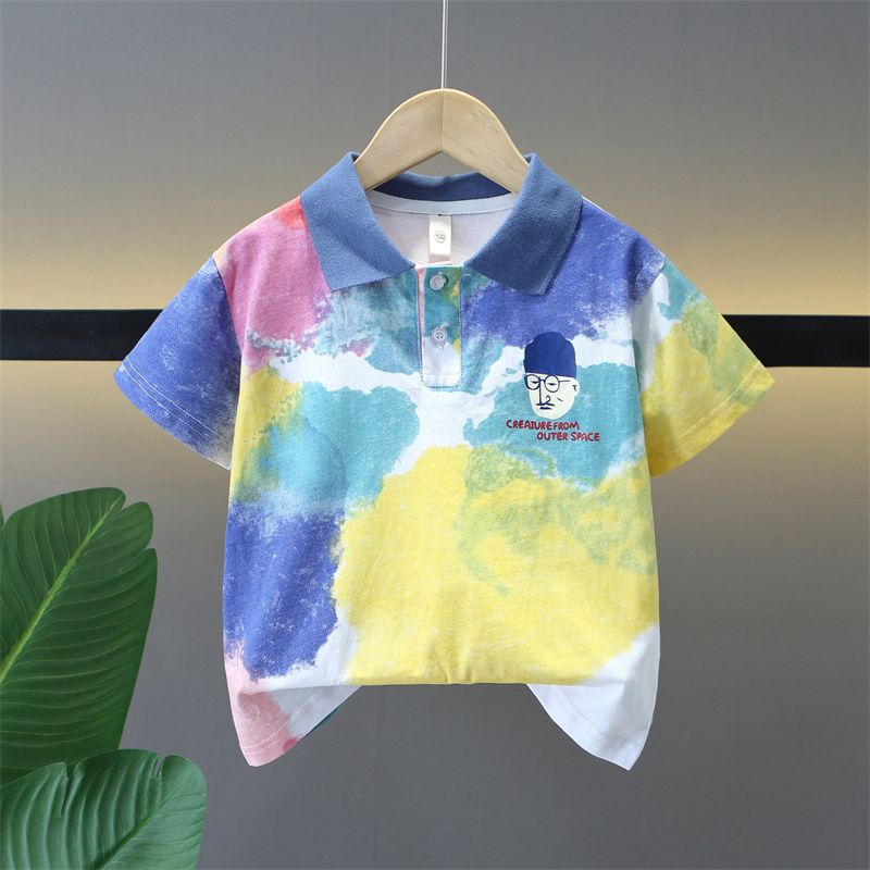 T106-Old man's head POLO shirt-simple, fashionable and versatile T-shirt summer clothing for children