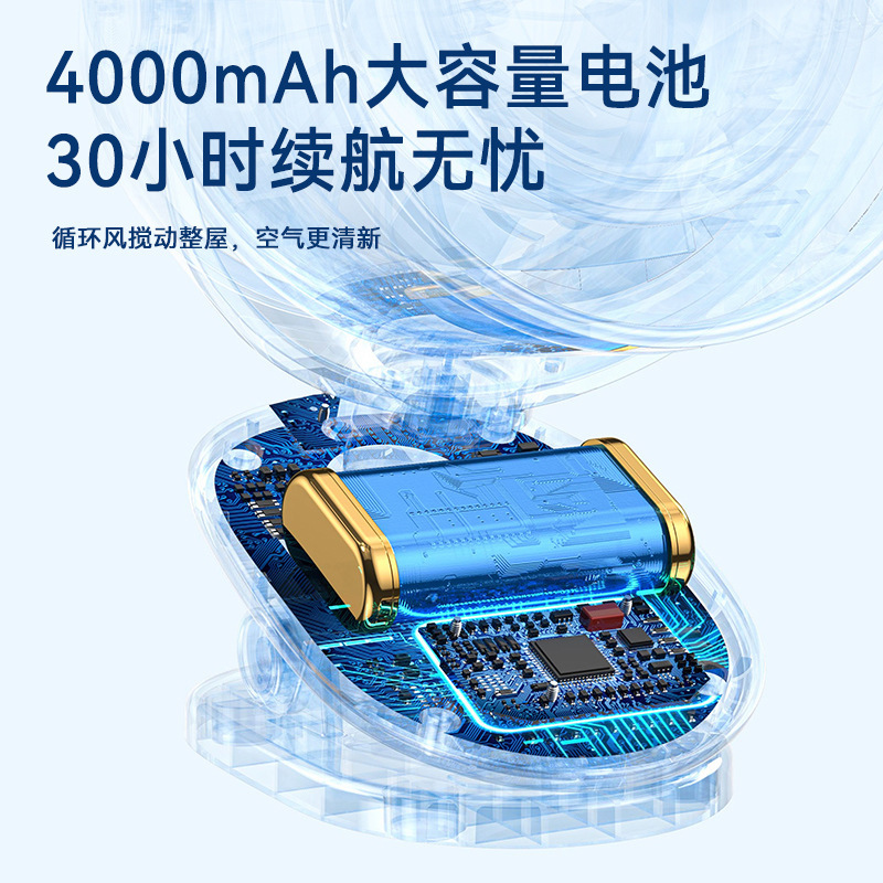 2025 新型ブレードレスクリップファン USB 充電式ターボ高速循環壁掛けデスクトップ小型ファンクロスボーダー|undefined