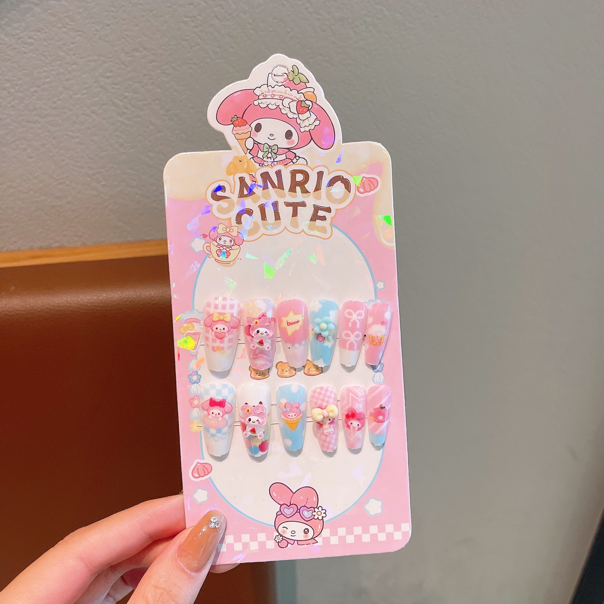 Niños estereoscópicos hechos a mano para usar uñas adorables pegatinas de uñas de dibujos animados para chicas juguetes