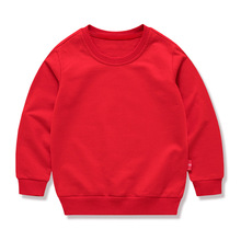 儿童圆领卫衣童装纯色班服纯棉春秋打底衫幼儿园园服DIY图案团购