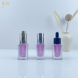 Spot 20lml Small Square Cosmetics Glass Bottle Water Emulsion Essence Bottle Essence Bottle Essential Oil Bottle Sub-bottle