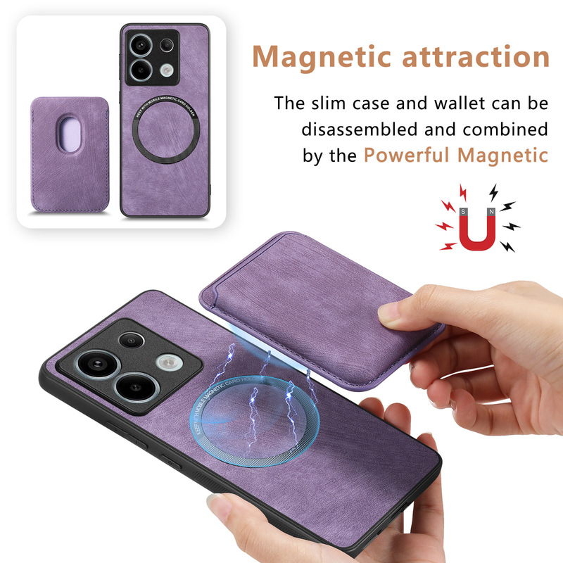 Suitable for Redmi Note15Pro Mobile Phone Case, Magnetic Card Holder, Xiaomi 17t Leather Redmi Turbo5 Protective Case Suitable for Redmi Note15Pro Mobile Phone Case, Magnetic Card Holder, Xiaomi 17t Leather Redmi Turbo5 Protective Case