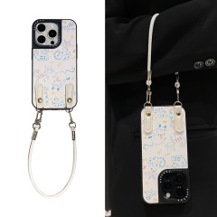 适用苹果16/17Promax挂绳款手机壳iPhone13/14/15猫咪防摔保护套