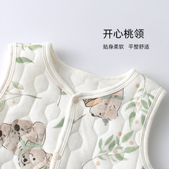Infant vest for spring, autumn, winter outerwear, warm newborn vest, children's vest with three layers of cotton filling, unisex baby kimono