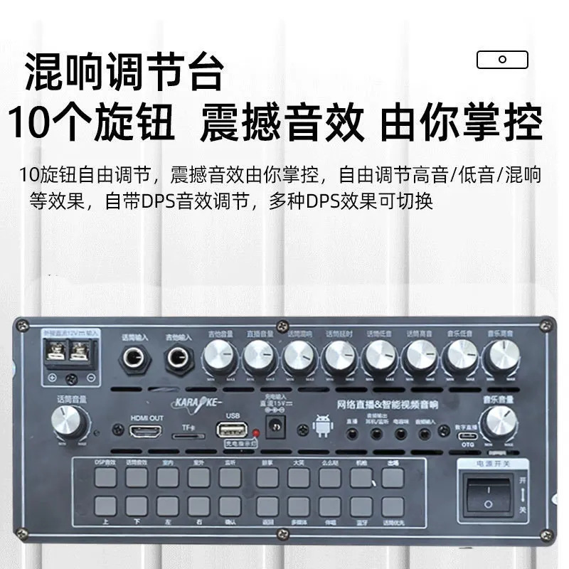 Guoai G9 屋外カラオケオーディオスクエアダンススピーカーディスプレイ付きホーム KTV セットカラオケオールインワン|undefined