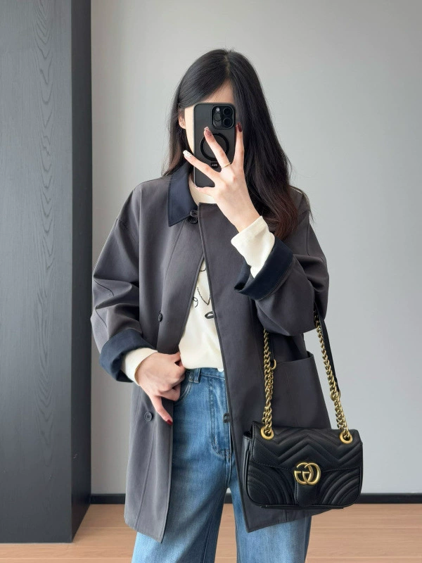 Design suit, spring trench coat, fitted