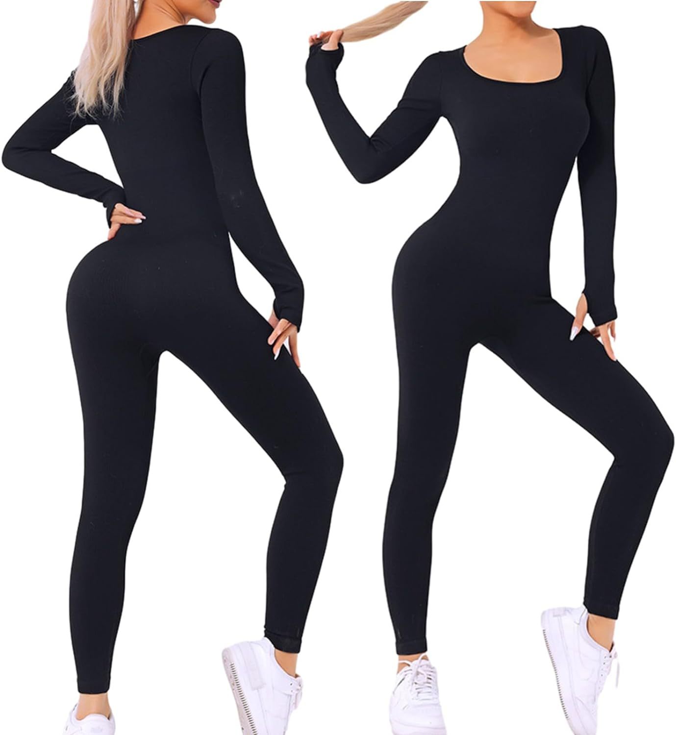 Mono de yoga sin costuras Las mujeres europeas y americanas de una sola pieza de manga larga de secado rápido deportes apretado fitness yoga ropa