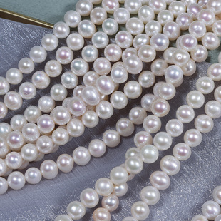 7mm natural freshwater real pearl potato diy necklace handmade beaded jewelry material spot