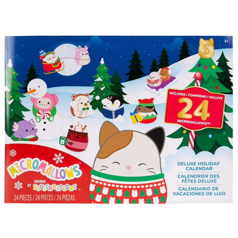 跨境新品Micromallows 24 天毛绒圣诞倒数日历盲盒圣诞节装饰品|undefined