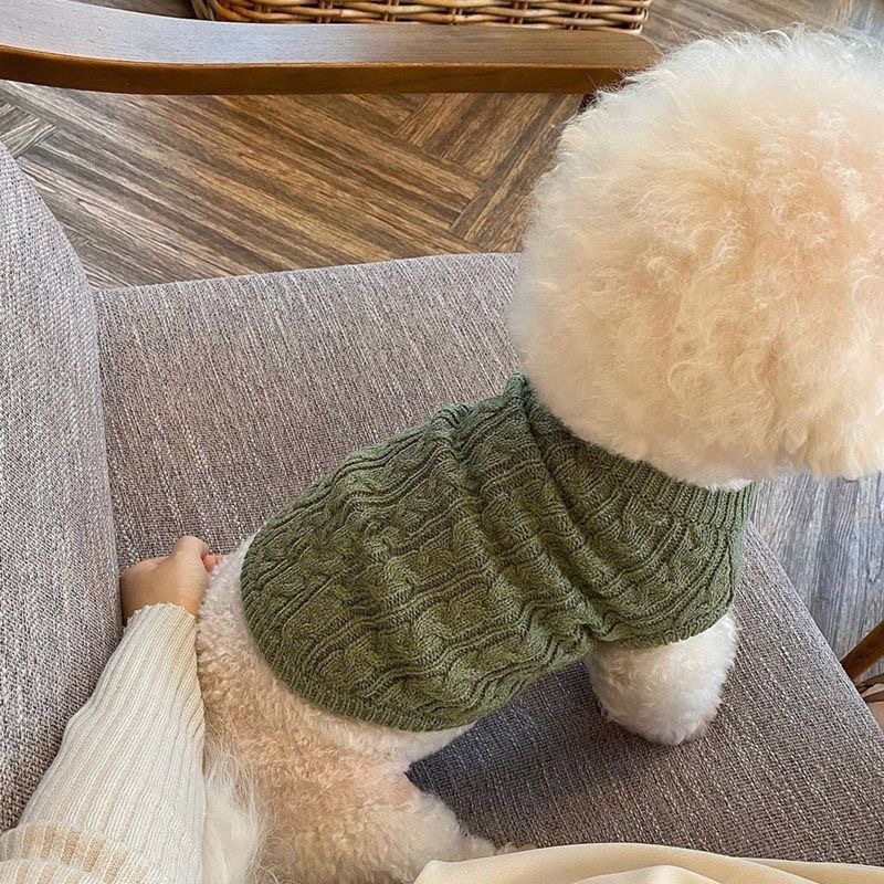 ペットの猫や犬用の秋冬服、中小型犬用ボタン付きセーター、工場直販セーター、ニットペット服|undefined