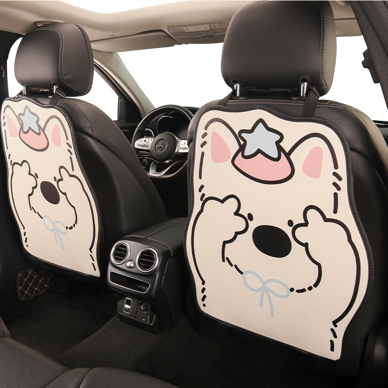 Cute Cartoon Seat Back Kick Pad Car Seat Back Anti-Dirty Pad