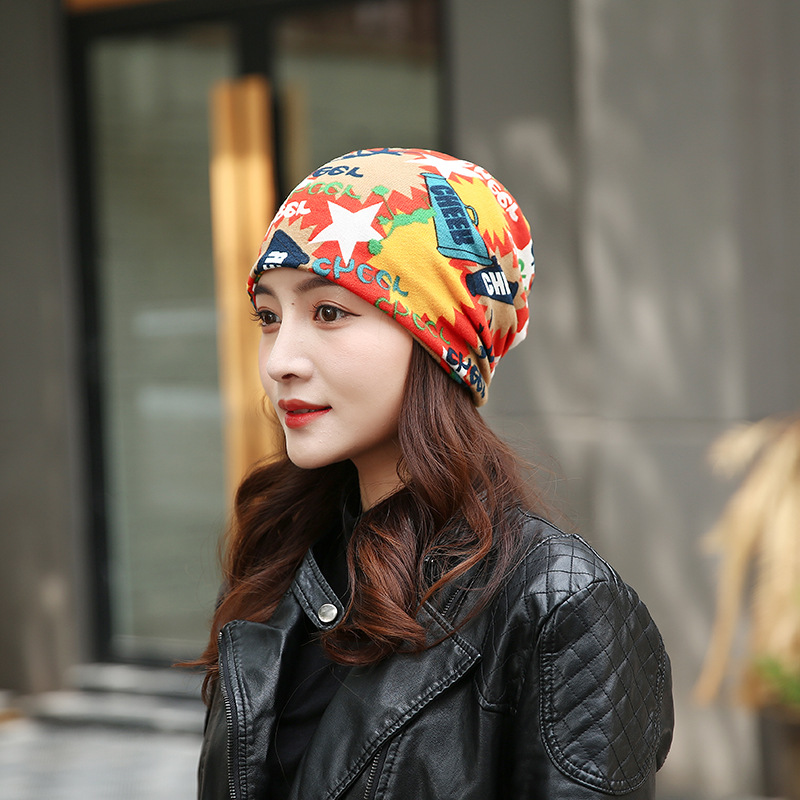 Fashion Vintage Printing Scarf Pile Hats Dual-use Wholesale Nihaojewelry display picture 22