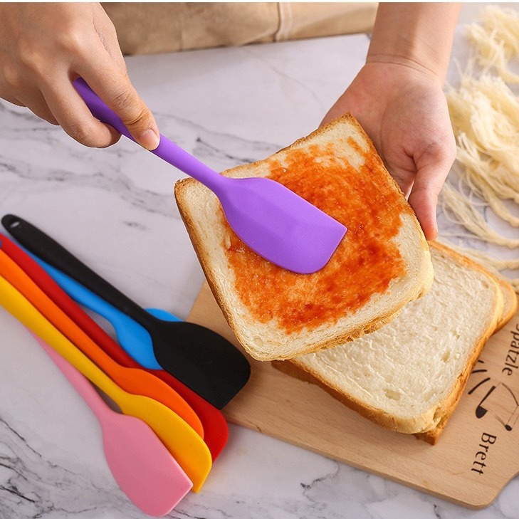Cross-Border Spot Solid Color Large Scraper All-Inclusive Thickened Mixing Baking Tool Silicone Scraper Cake Cream Spatula