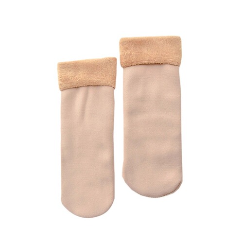 Source manufacturer wholesale men's and women's autumn and winter warm socks plus velvet thickened snow socks solid color mid-calf floor socks