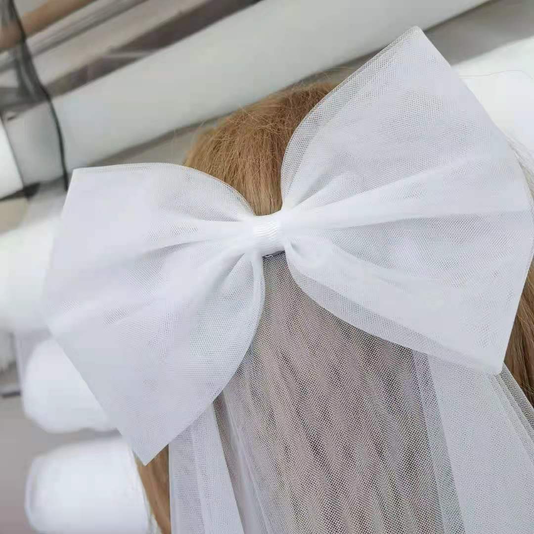 temperament bride marry anniversaries of important events Travel Photography Bow head cover the face Veil Wedding dress parts