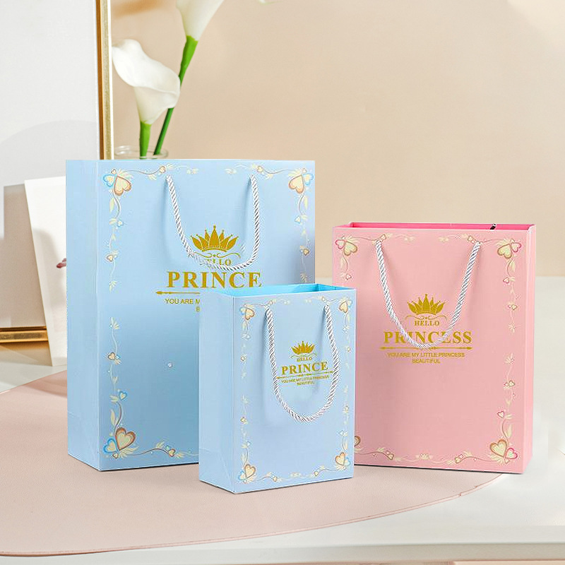 王子公主精美礼品袋手提袋纸袋批发礼物袋子ins风包装袋手提批发