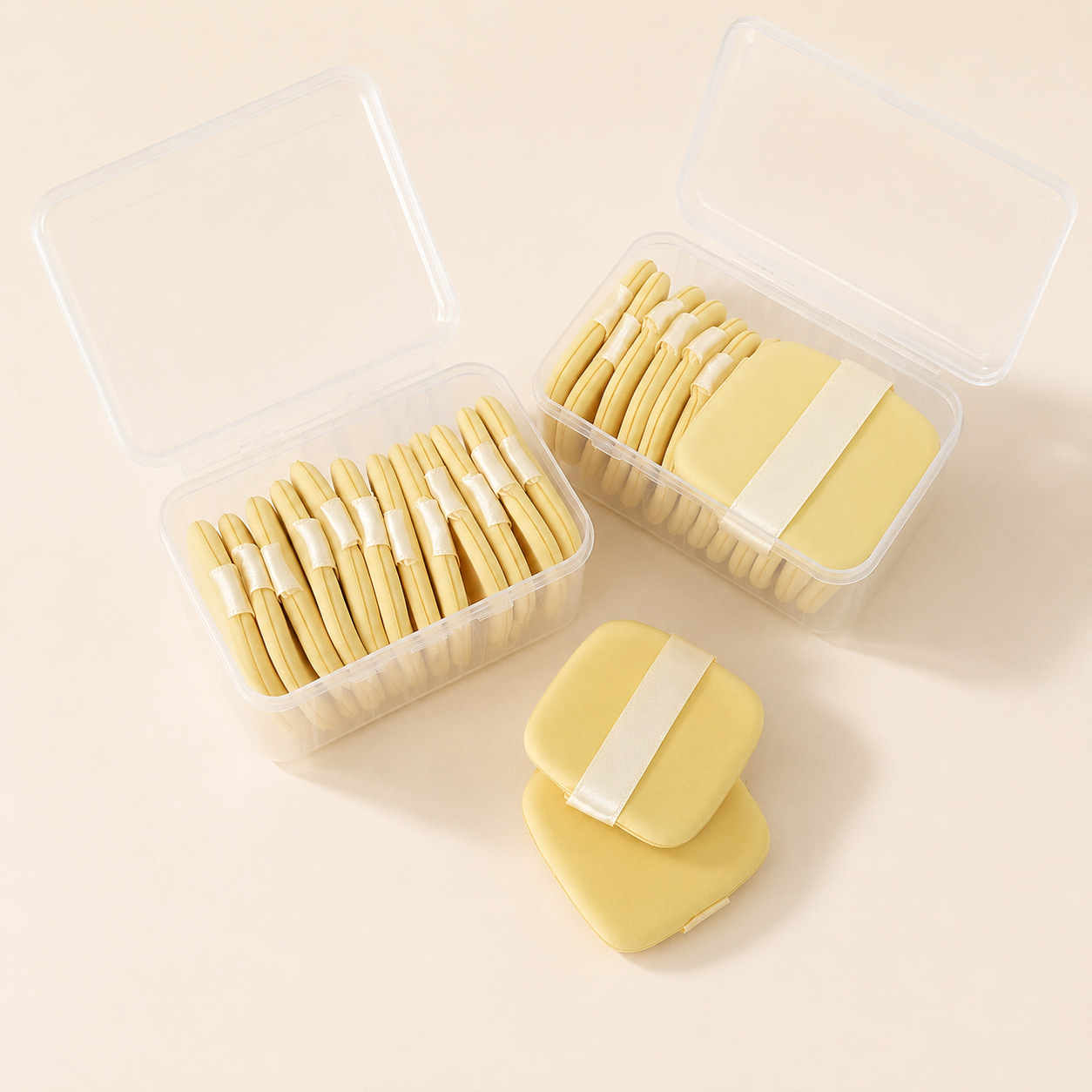 Juego de esponjas de maquillaje ultra suaves en stock, que no absorben polvo, de doble uso para aplicaciones en seco y húmedo, esponja tipo cojín, especial para base líquida, venta al por mayor.