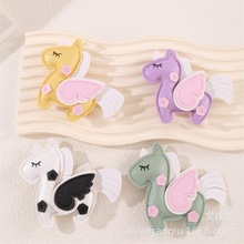 卡通创意可爱pu独角兽挂件配饰手工diy皮革小飞马钥匙扣包包挂饰