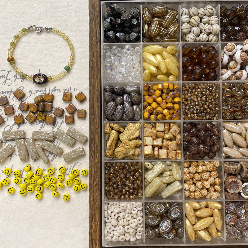 【榛果奶茶】进口捷克琉璃珠暖饱和散珠diy手作手链项链串珠配件