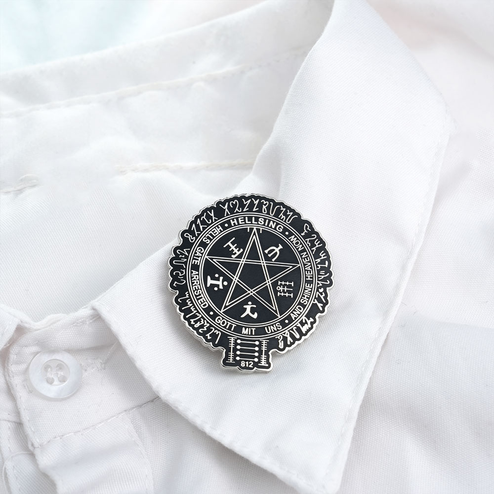 Akado Pentagram Totem Enamel Brooch Metal Badge Fashion Personality Collar Backpack Decoration