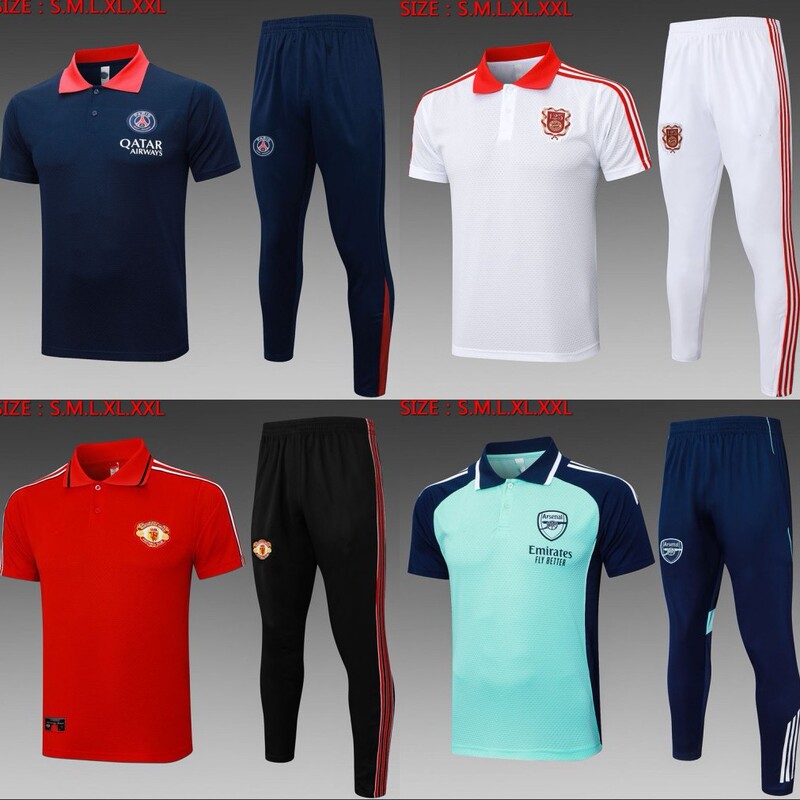 2526 New Arsenal Bayern Barcelona Ac Milan Real Madrid Short-Sleeved Long Pants Football Uniform Polo Collar Suit