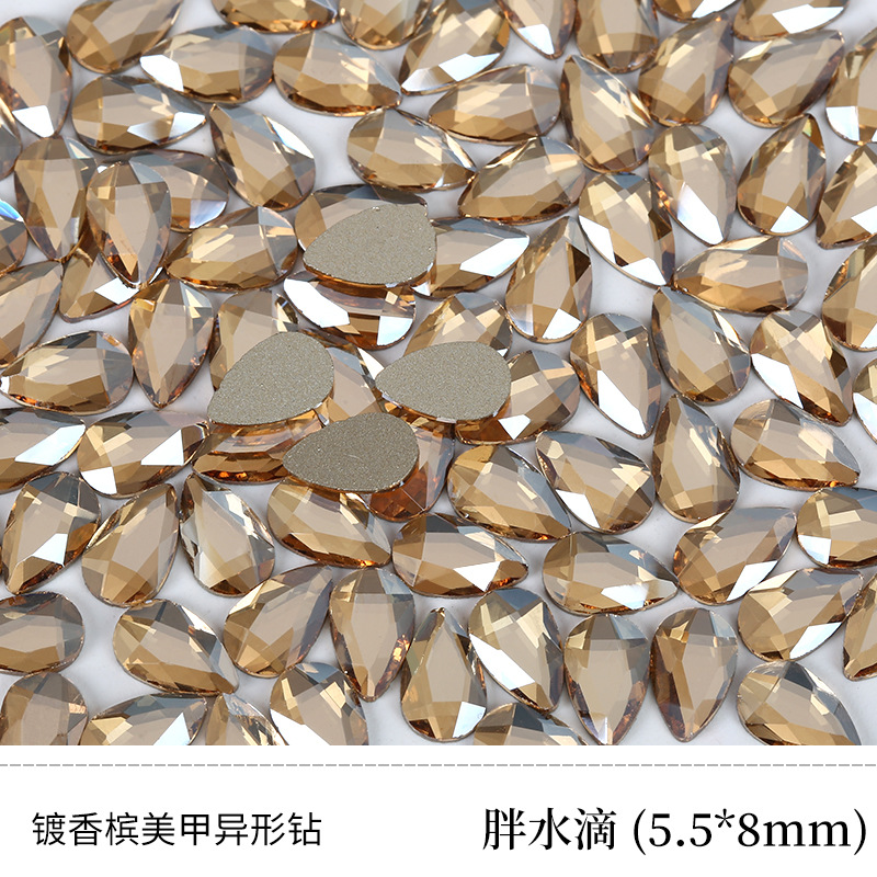 샴페인 도금 5.5*8mm 지방 물방울 모양의 드릴 [단일 가격]]