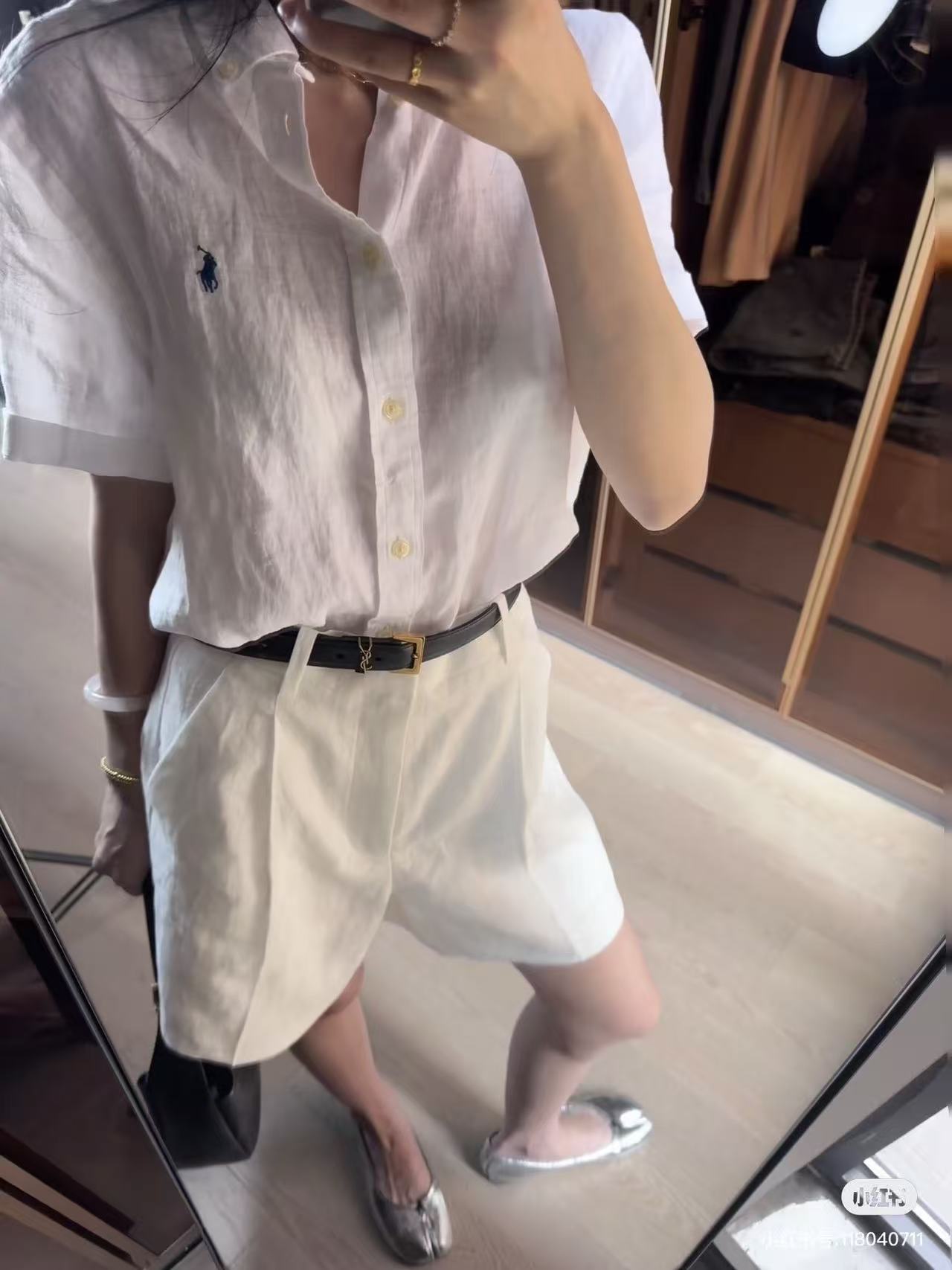 Polo Ralph Lauren Shirt Short Sleeve Linen White