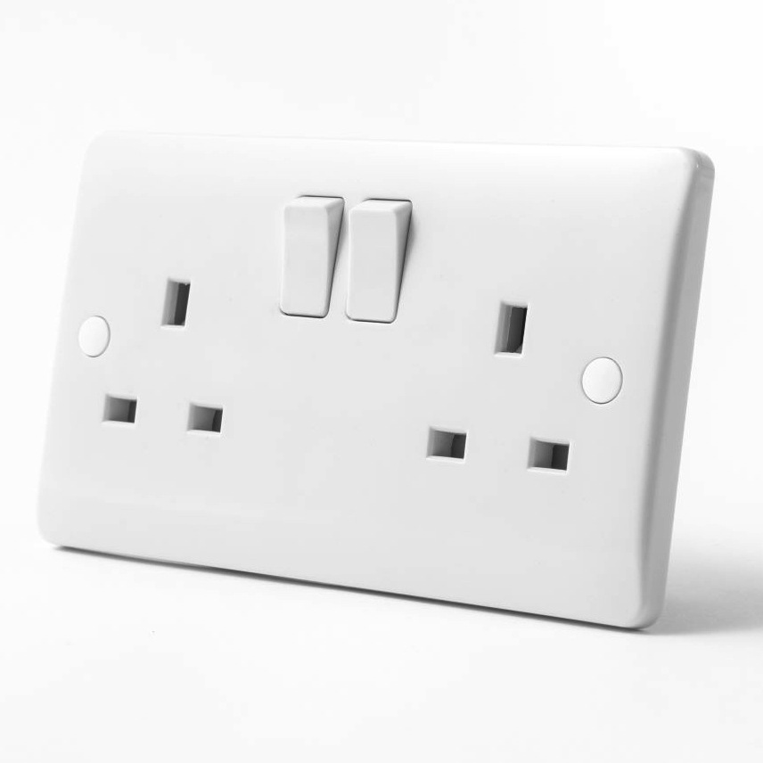 英标英式英规爱尔兰塞浦路斯插座 2 GANG 13A SP SWITCHED SOCKET