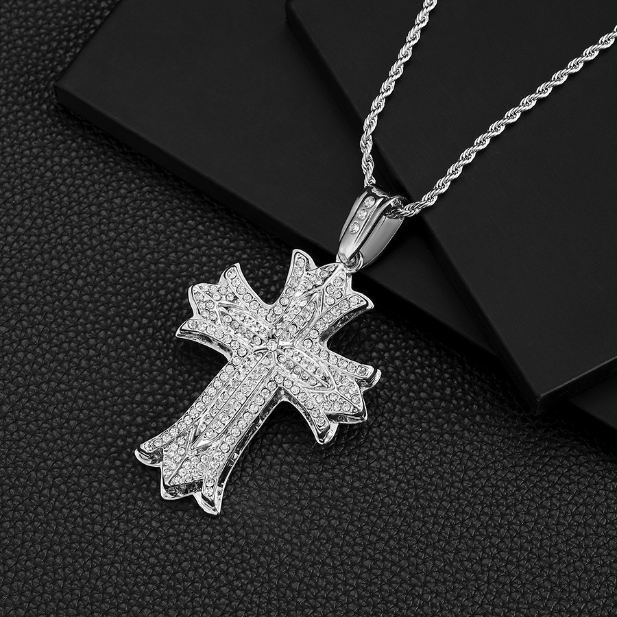 New Big Cross Men's Hip Hop Alloy Necklace Christmas Gift Jewelry_voghion.com