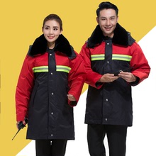 冬季多功能棉大衣物流運輸加厚防雨環衛戶外防寒工作服保安單上衣