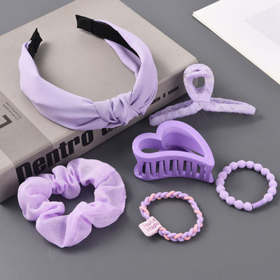 Changchun Blue flowers Purple Hairdressing Sweet Hairpin Hair hoop girl Card issuance Jewelry Clip Head hoop Headdress