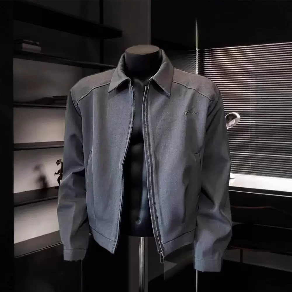 cleanfit垫肩翻领短外套男高级感痞帅春秋季短宽boxy行政夹克青年