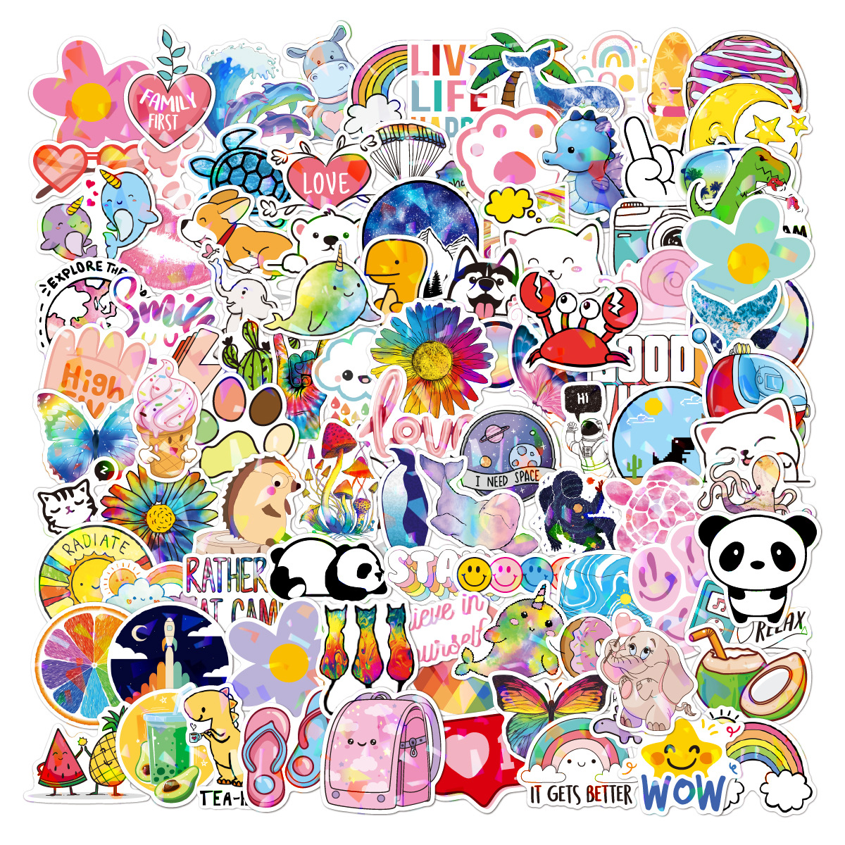 Q5 ins小清新贴纸100张-全息款 主图1-01.jp