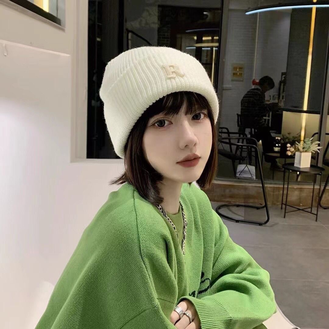 New Autumn And Winter Korean R-label Hat, Knitted Hat, Unisex, Simple And Versatile, Knitted Hat, Anti Cold And Warm Sleeve, Cold Hat_voghion.com