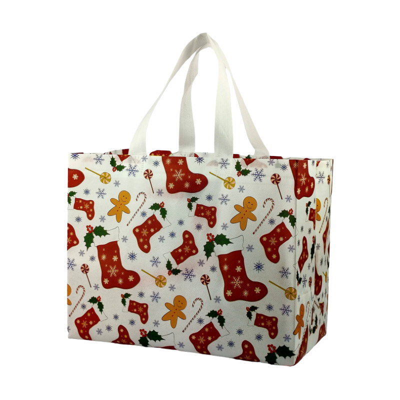 Bolso no tejido de Navidad bolso de mano logotipo personalizado gran película de dibujos animados transfronterizos alta sensación bolsa de embalaje de regalo