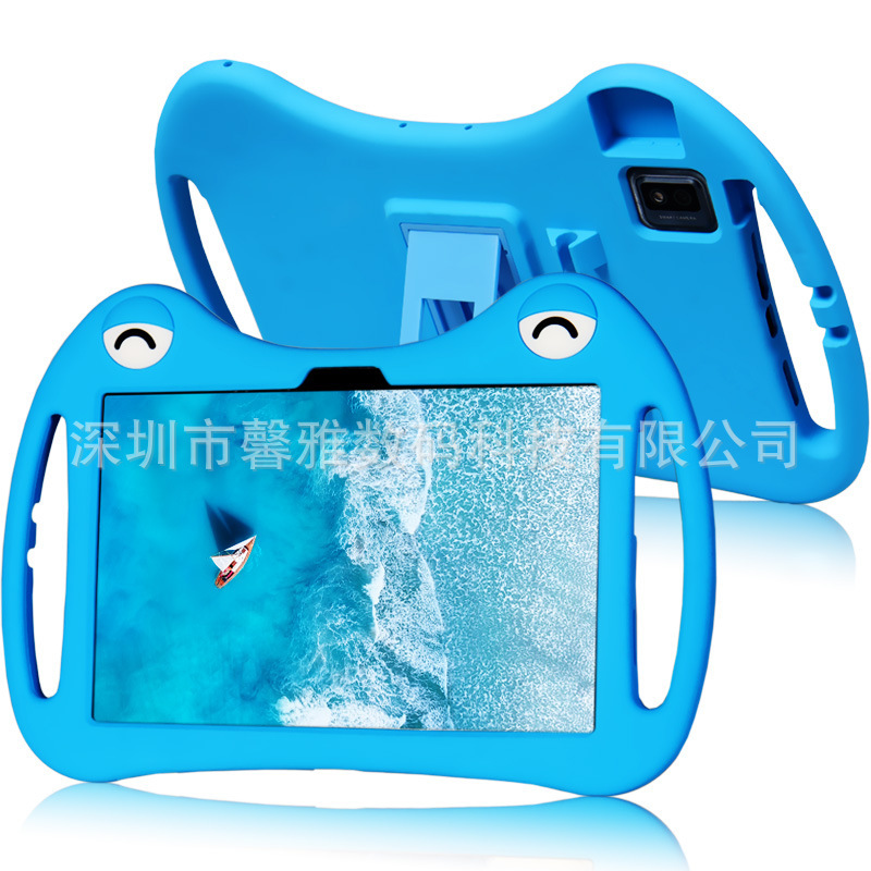 For TCL TAB10 5G flat leather case 10S protective case 9183g cartoon children's silicone case 10.1